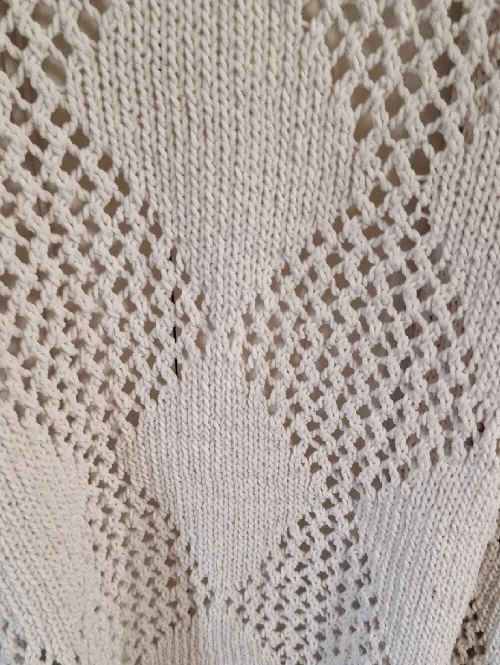 Nicole Miller Artelier crochet open-knit cardigan with a boho hood - XL - Bone